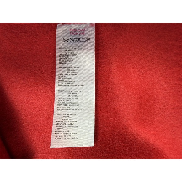 Anthropologie Coat Womens 10 Red Wool Blend Belted Wrap Long Maxi Trench - Picture 13 of 13